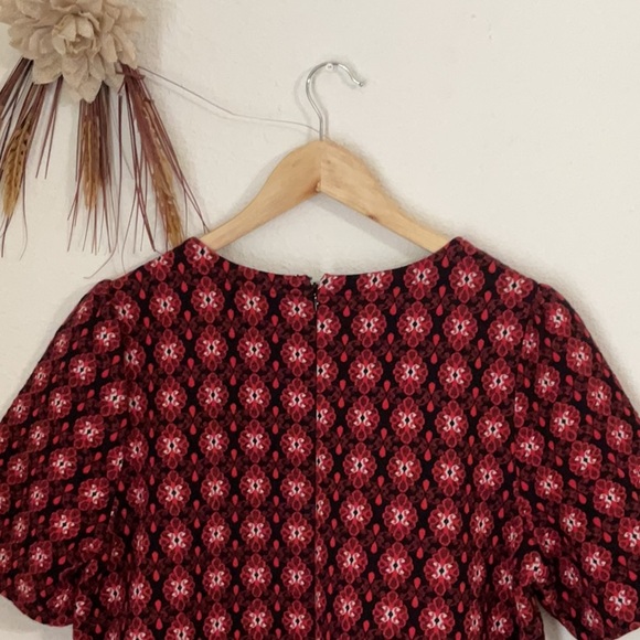 LOFT Ann Taylor Jacquard Scroll Medallion Floral Shift Dress Size Large - Picture 6 of 8